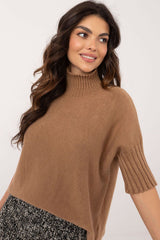 Short sleeve turtleneck casual sweater