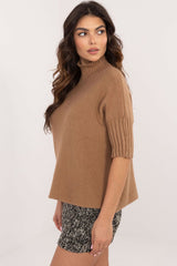 Short sleeve turtleneck casual sweater