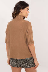 Short sleeve turtleneck casual sweater