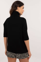 Short sleeve turtleneck casual sweater