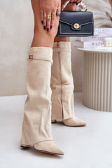 Elegant women's knee-high heel boots