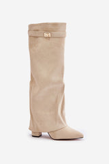 Elegant women's knee-high heel boots