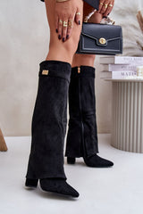 Elegant women's knee-high heel boots