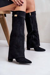 Elegant women's knee-high heel boots