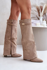 Elegant women's knee-high heel boots