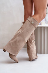 Elegant women's knee-high heel boots