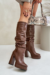 Women's knee length heel boots