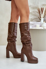 Women's knee length heel boots