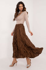 Elegant varied texture maxi length skirt