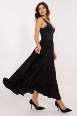 Elegant varied texture maxi length skirt