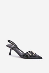 Lacquered women's stilettos high heels