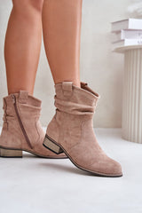 Women's boots made of ecological suede