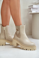 Lined with felt natural leather heel boots