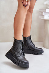 Women's natural leather ankle boots