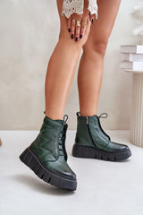 Women's natural leather ankle boots