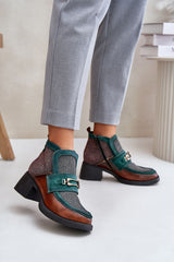 Elegant chunky block heel ankle boots