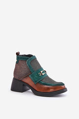 Elegant chunky block heel ankle boots