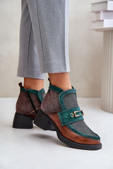 Elegant chunky block heel ankle boots