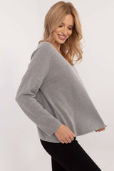 Elegant long sleeves shiny thread jumper