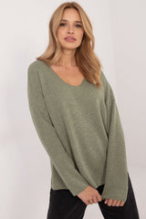 Elegant long sleeves shiny thread jumper