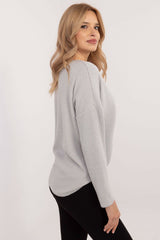 Elegant long sleeves shiny thread jumper