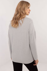 Elegant long sleeves shiny thread jumper