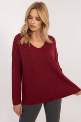 Elegant long sleeves shiny thread jumper