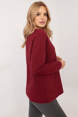 Elegant long sleeves shiny thread jumper