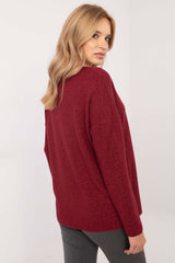 Elegant long sleeves shiny thread jumper