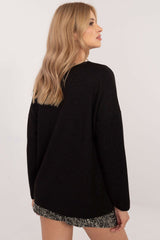 Elegant long sleeves shiny thread jumper