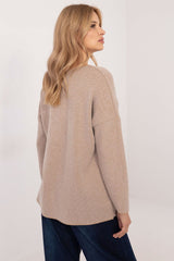 Elegant long sleeves shiny thread jumper