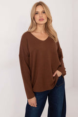 Elegant long sleeves shiny thread jumper