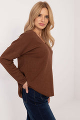 Elegant long sleeves shiny thread jumper