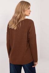 Elegant long sleeves shiny thread jumper