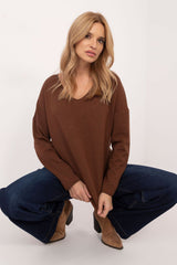 Elegant long sleeves shiny thread jumper