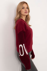 Women's casual sweatshirt with decorative lettering