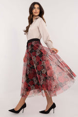 Stylish animal print tulle midi skirt