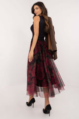 Stylish animal print tulle midi skirt