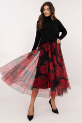 Stylish animal print tulle midi skirt