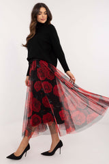 Stylish animal print tulle midi skirt