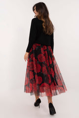 Stylish animal print tulle midi skirt