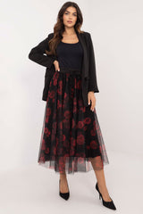 Stylish animal print tulle midi skirt