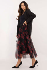 Stylish animal print tulle midi skirt