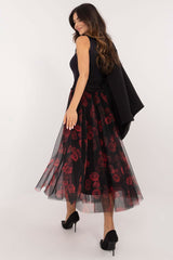 Stylish animal print tulle midi skirt