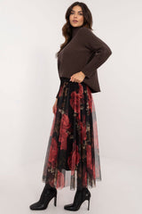 Stylish animal print tulle midi skirt