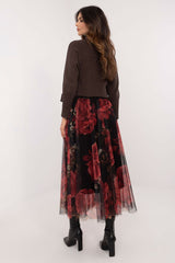 Stylish animal print tulle midi skirt