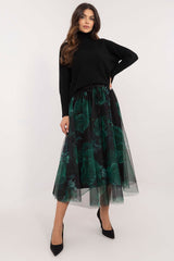 Stylish animal print tulle midi skirt