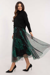 Stylish animal print tulle midi skirt