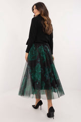 Stylish animal print tulle midi skirt