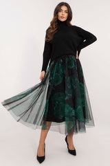 Stylish animal print tulle midi skirt